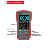 ET13S thermal imager multimeter front, showing the touch screen, power, camera and meter switch, hold and range buttons