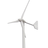 G-3000 heavy-duty horizontal wind turbine close-up: three-blade rotor, nacelle and tail fin - representative family photo