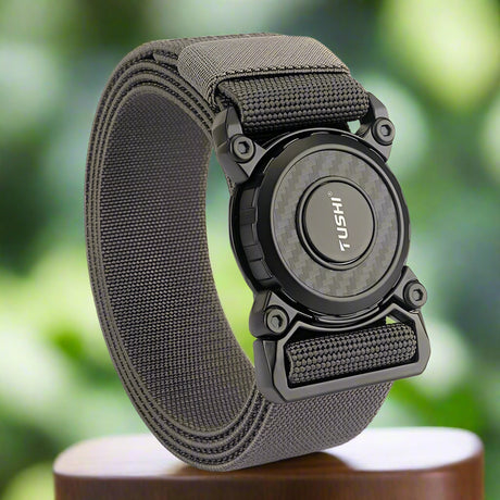 New Rotary Quick Release Metal Buckle Belts tacticle clothing BushLine Dark gray 105cm