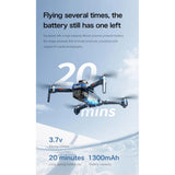 GT8 drone in flight with the maker's 3.7 V 1300 mAh battery figures
