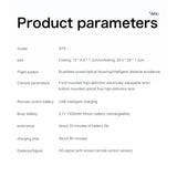 The maker's GT8 parameter sheet: folded and unfolded size, 3.7 V 1300 mAh battery, about 20 minutes, about 90 minutes to charge