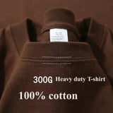 300 g cotton tee collar close-up in brown