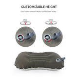 Close-up of the pillow valve in its inflate and deflate positions