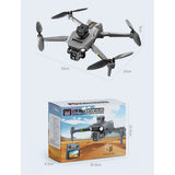 K19 Max drone unfolded at 25 by 20 by 9 cm, and its retail box