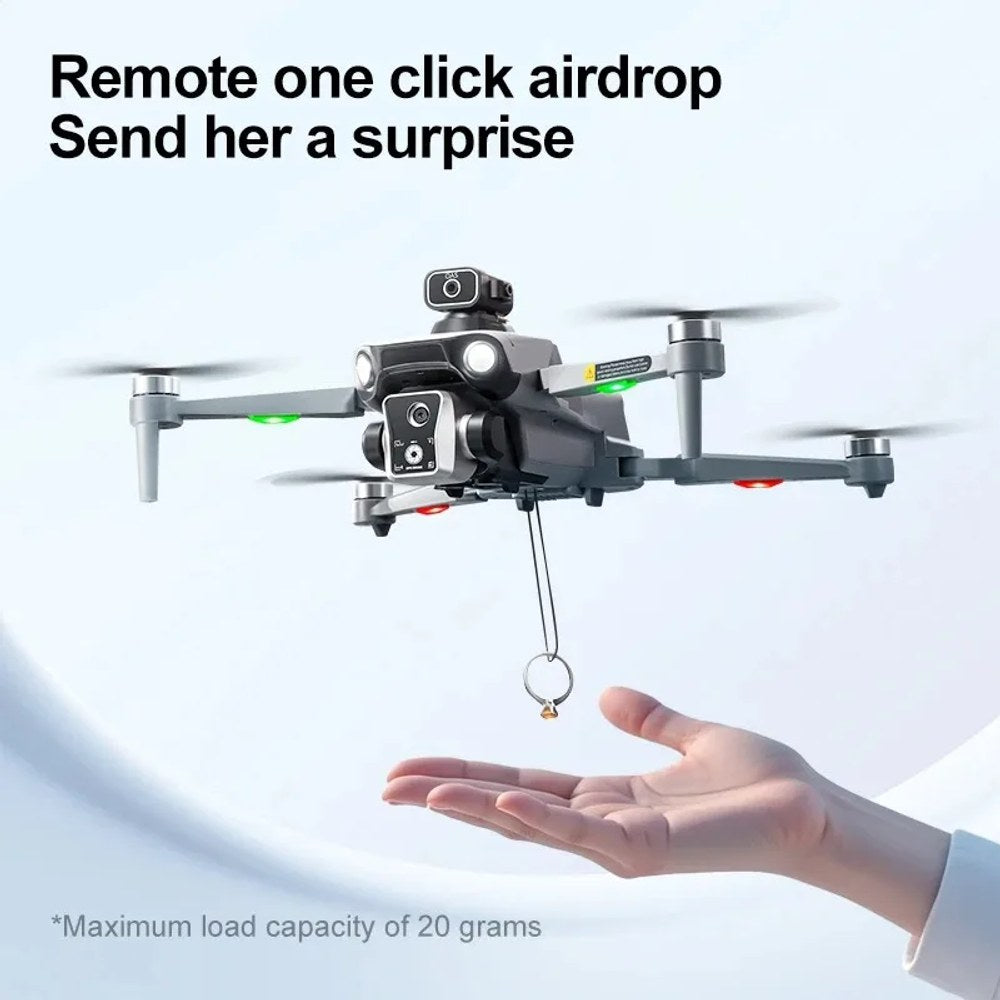 K19 Max drone lowering a small item on its release hook, maximum 20 g by the maker's figure
