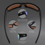 Inside of the Skidaway frame: moulded nose pads, pin hinges and the metal KastKing logo pin