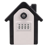 Front of the house-shaped large key safe with a black roof, light grey face, key override and four combination dials