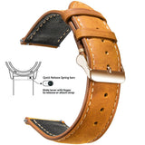 Toffee Brown, Rose Gold Buckle waxed leather watch band