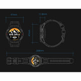 Mibro GS Active dimension drawing: 47 mm across, 11.8 mm thick, 268 mm overall with the silicone strap