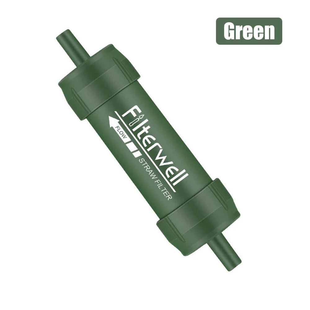 Green mini water filter straw printed Filterwell Straw Filter