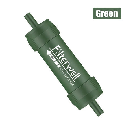 Green mini water filter straw printed Filterwell Straw Filter