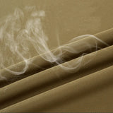 Close-up of the khaki polyester polo fabric