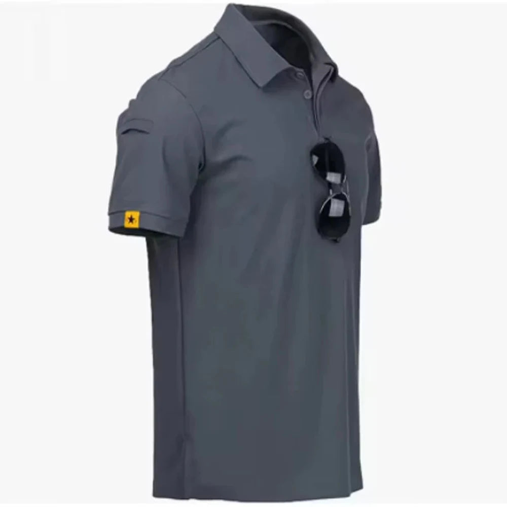 Quick-dry polo in grey