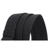Close-up of the black nylon webbing and keeper loop on the quick-release belt