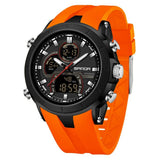 SANDA 6279 watch with a black case and orange strap