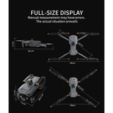 SG909MAX shown folded and unfolded with measurements