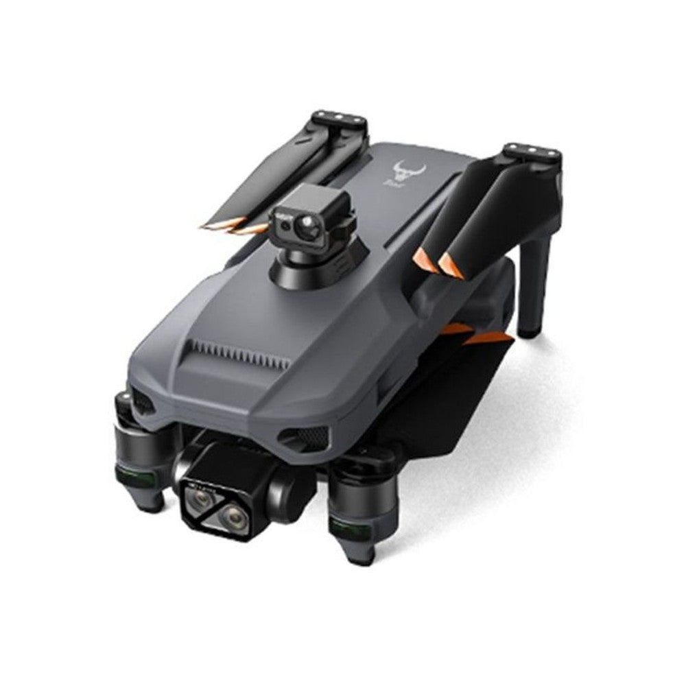 SG909MAX folded, with the obstacle-avoidance module clipped on top, on white