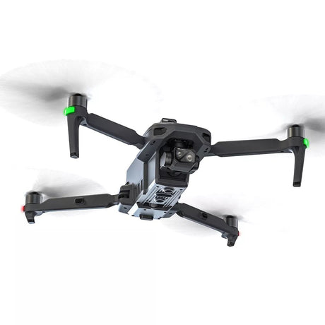 SG909MAX in flight seen from low in front, on white
