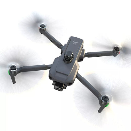 SG909MAX in flight, top view, on white