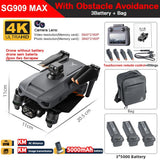 SG909MAX kit with touch-screen remote, three batteries, obstacle-avoidance module and carry bag