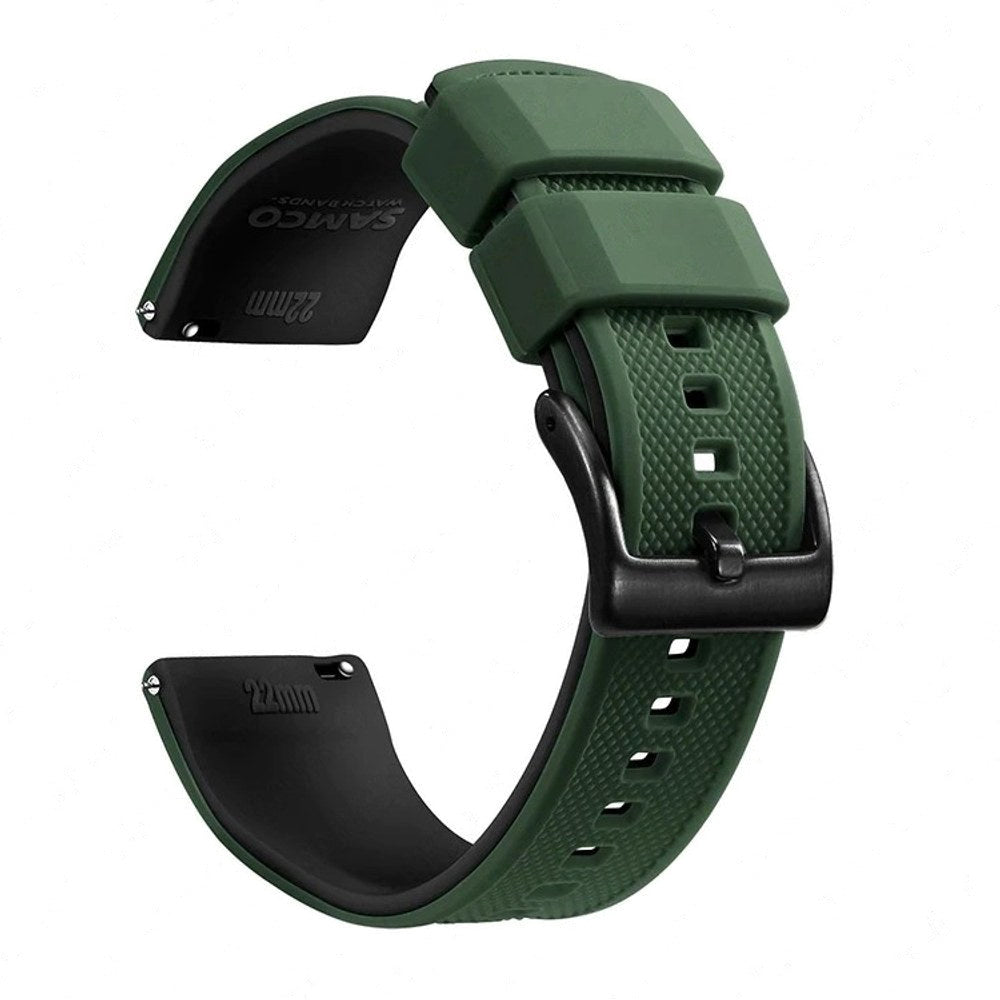Army Green & Black, Black Buckle silicone watch band