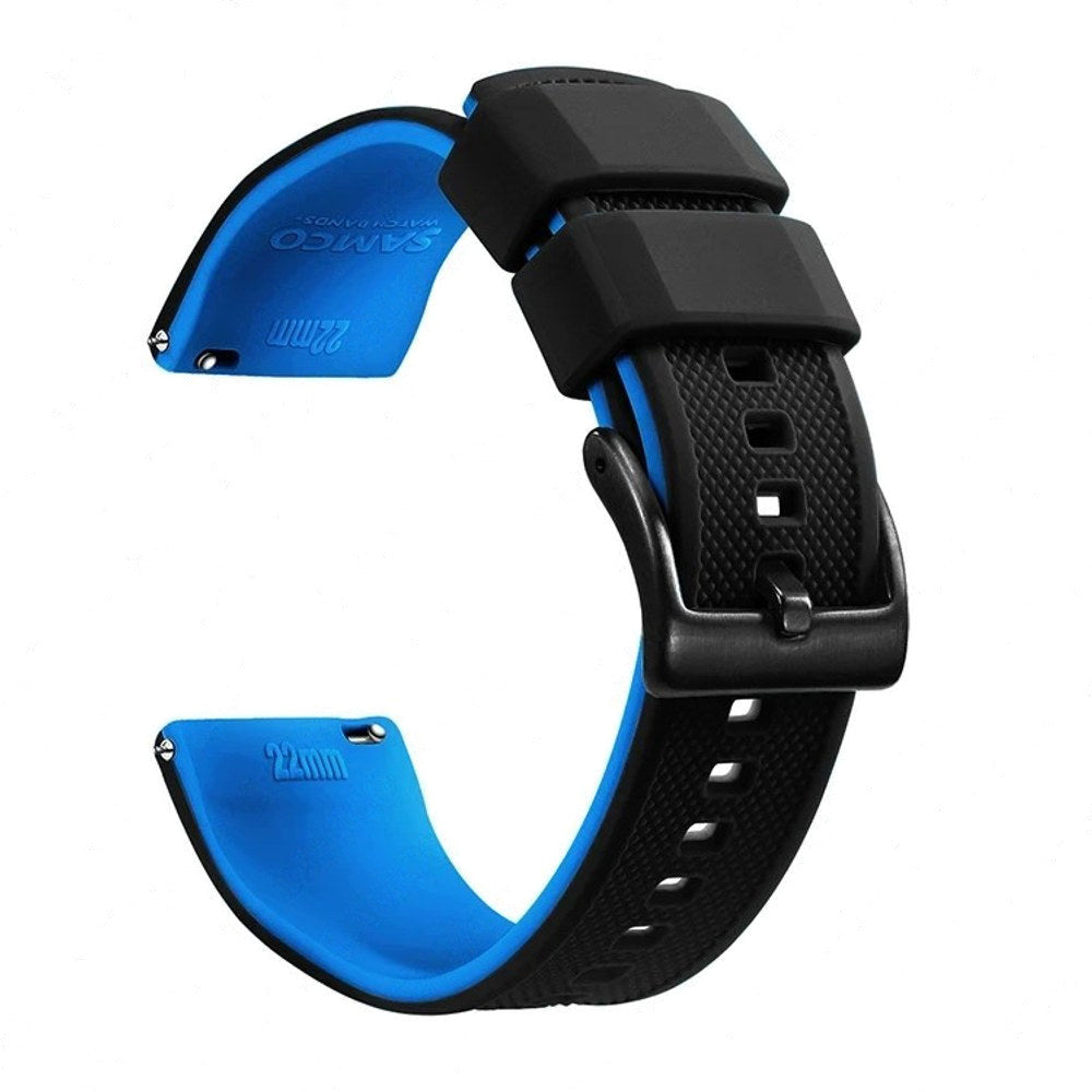 Black & Blue, Black Buckle silicone watch band
