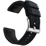 Black (Style S), Silver Buckle silicone watch band