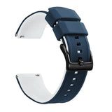Blue & White, Black Buckle silicone watch band