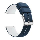 Blue & White, Silver Buckle silicone watch band