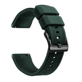 British Green, Black Buckle silicone watch band