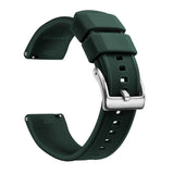 British Green, Silver Buckle silicone watch band