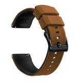 Brown & Black, Black Buckle silicone watch band