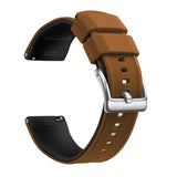 Brown & Black, Silver Buckle silicone watch band