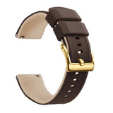 Coffee, Gold Buckle silicone watch band