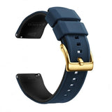 Dark Blue & Black, Gold Buckle silicone watch band