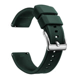 German Green, Silver Buckle silicone watch band