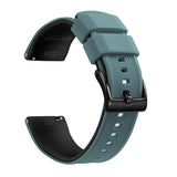 Ink Blue & Black, Black Buckle silicone watch band