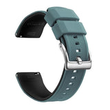 Ink Blue & Black, Silver Buckle silicone watch band
