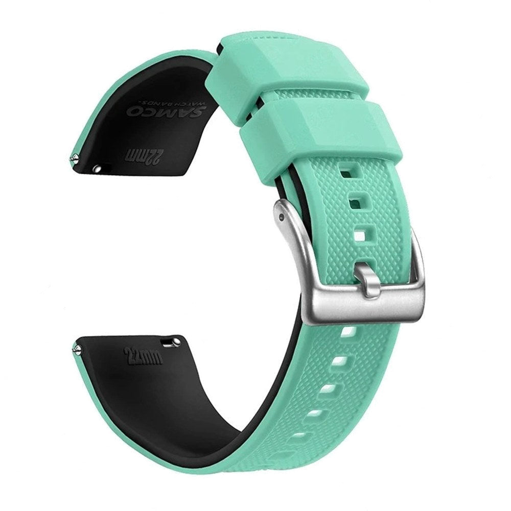 Mint Green & Black, Black Buckle silicone watch band