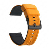 Orange & Black, Black Buckle silicone watch band