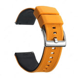 Orange & Black, Silver Buckle silicone watch band