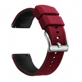 Red & Black, Silver Buckle silicone watch band