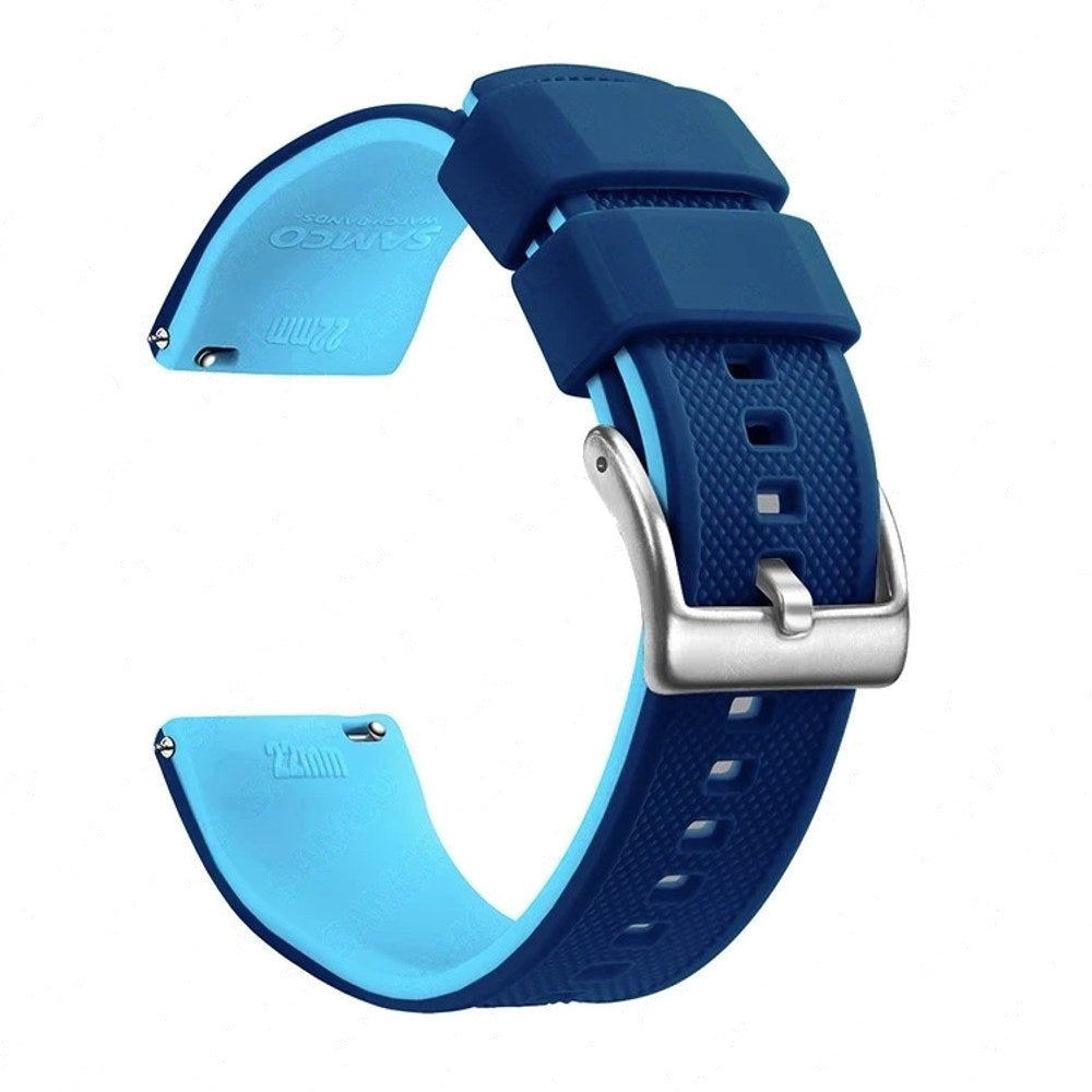 Sapphire Blue, Silver Buckle silicone watch band
