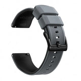 Smokey Grey & Black, Black Buckle silicone watch band