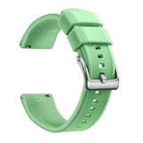 Tea Green, Silver Buckle silicone watch band