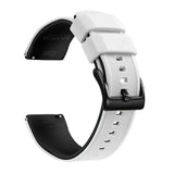 White & Black, Black Buckle silicone watch band