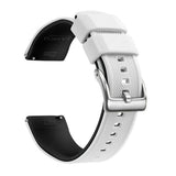 White & Black, Silver Buckle silicone watch band