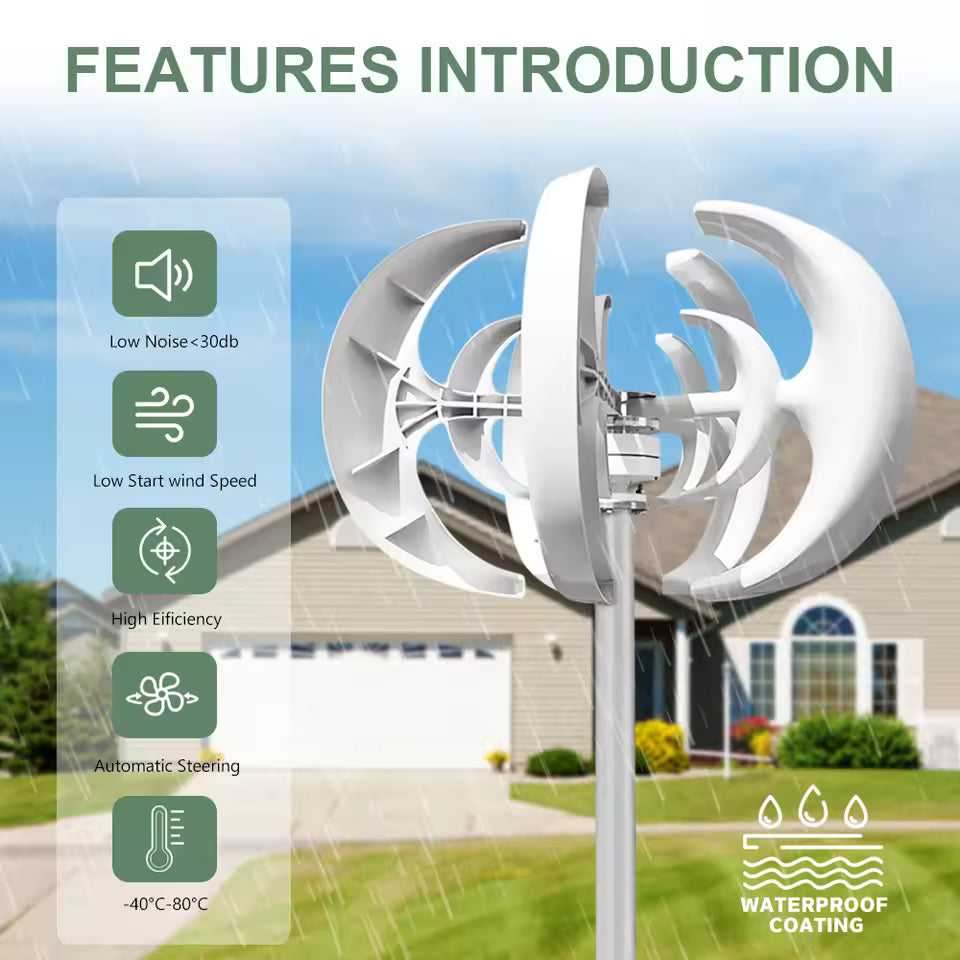 SR-1000W, 2kW, 3kW Wind Turbines 12V 24V 48V Permanent Magnet Wind Power Vertical  BushLine