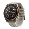 Zeblaze Stratos 4 Pro smartwatch in Bronze, bronze-coloured bezel with a light grey silicone strap