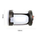 Maker drawing of the tall lantern lying on its side: 80 mm across and 130 mm long